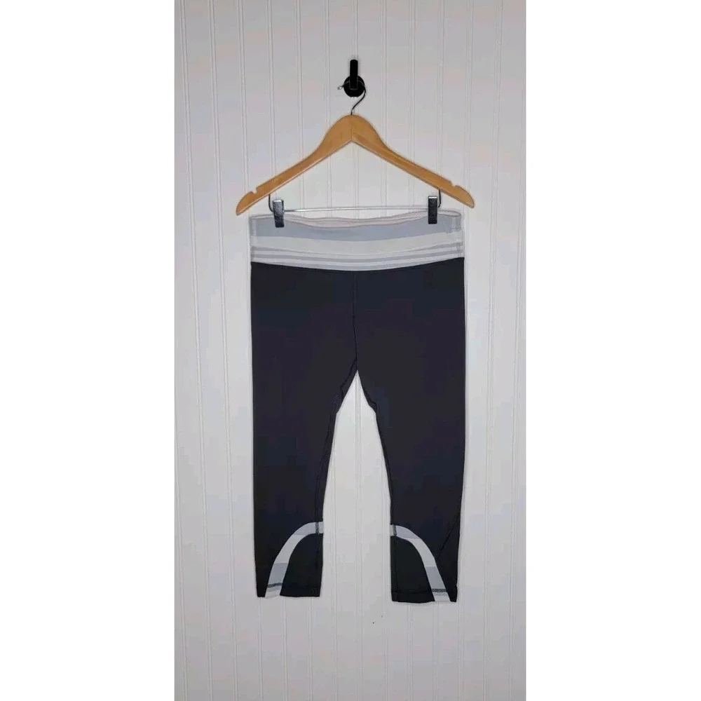 Lululemon Run Inspire Crop Leggings Black Mid Rise Women's Size 10